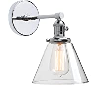 Phansthy Edison - Lámpara de pared industrial de latón vintage de 18-5 cm- para cocina- sala de estar- pasillos (cromado…